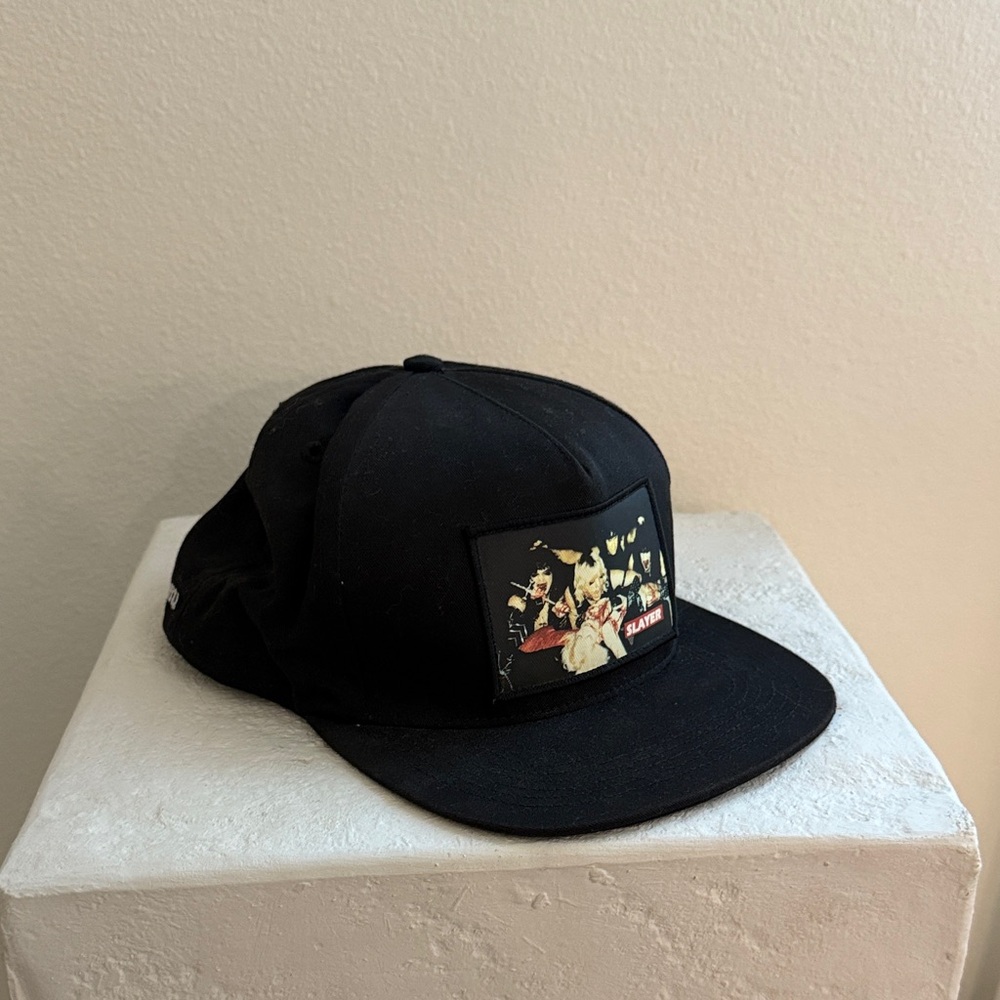 Supreme Men’s Black Supreme X Slayer Altar 5 Panel Snapback Hat LIKE NEW!